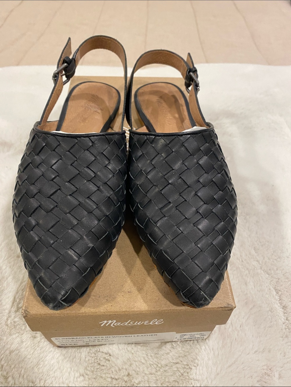 Madewell Slingback Flats in Woven Leather